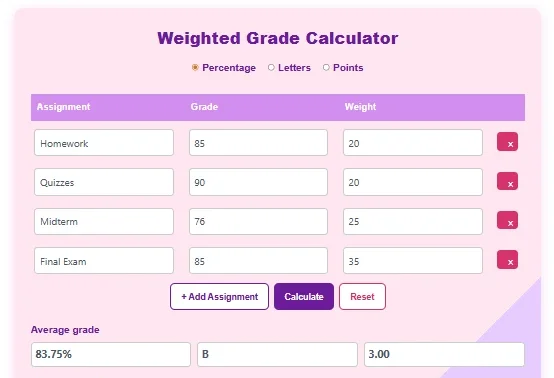 How to Calculate Weighted Grades: Step-by-Step Guide for Students 3 weight grade calculation 2